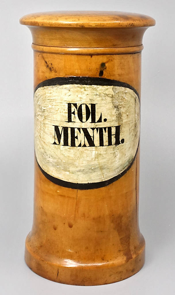 Holzdose "FOL. MENTH."